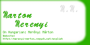 marton merenyi business card